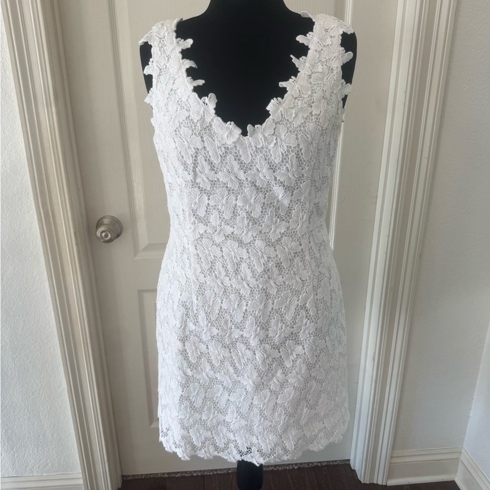 NWT Lilly Pulitzer Elegant White Lace Dress, Sz 14